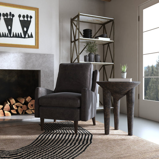 Commerce & Market Pyramid Side Table by Hooker Furniture in dark wood. Made from mango solids in a modern style.