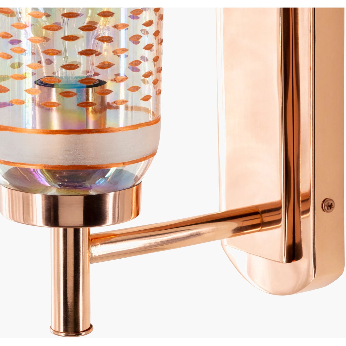 003 SI-2045152 | Closeup | Greger - 14103 by Surya in metallic copper and hand finished. Made from fixture: metal, glass in a traditional style.