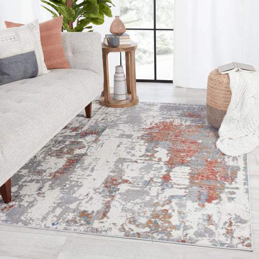Grotto GRO01 Rug by Jaipur Living in gray, red. Made from 60% polypropylene, 40% polyester in a unique style.