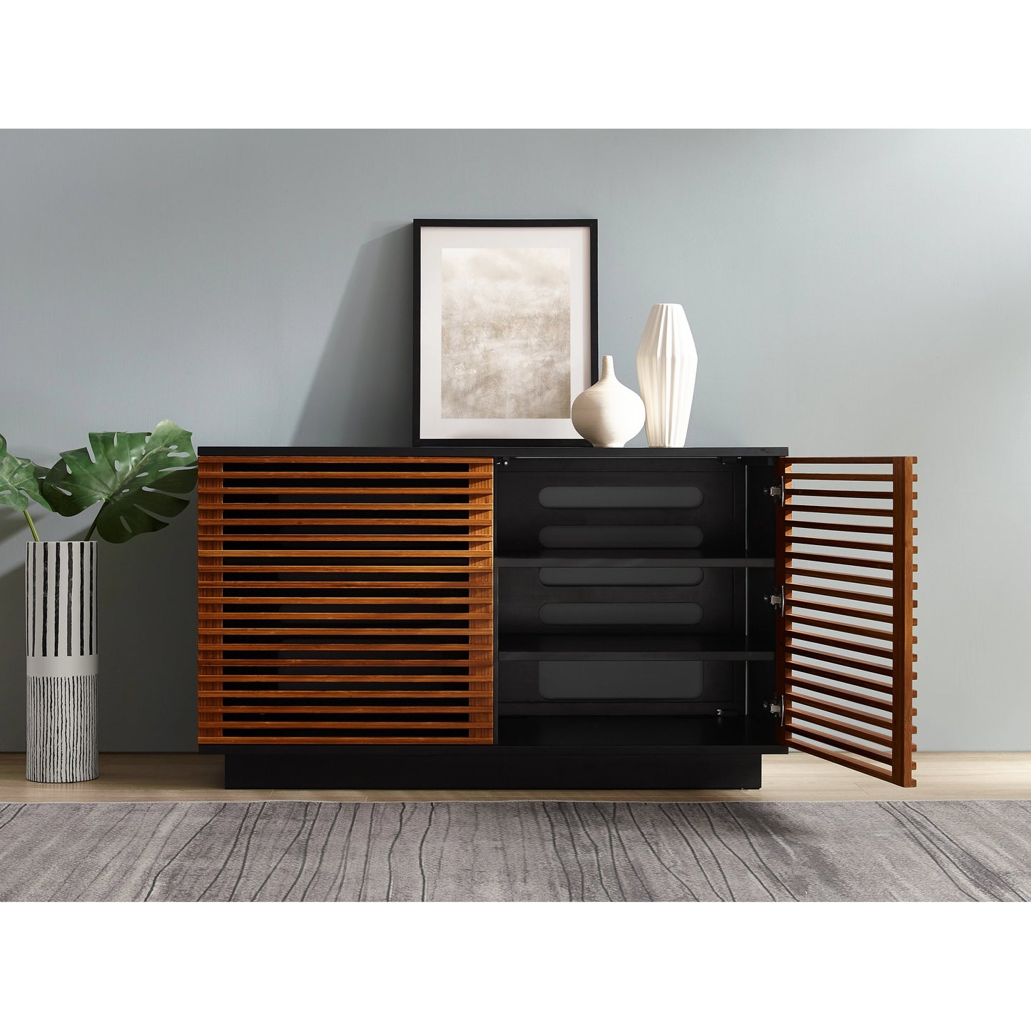 012 SI-1991820 | Lifestyle | Rowan Media Center by Greenington in amber. Made from 100% bamboo in a modern style.