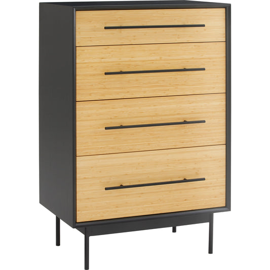 Santa Cruz 4 Drawer High Chest by Greenington in wheat. Made from solid moso bamboo in a modern style.
