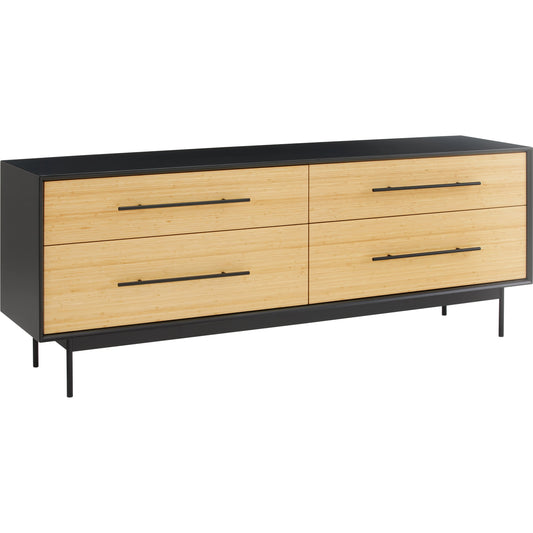 Santa Cruz 4 Drawer Double Dresser by Greenington in wheat. Made from solid moso bamboo in a modern style.