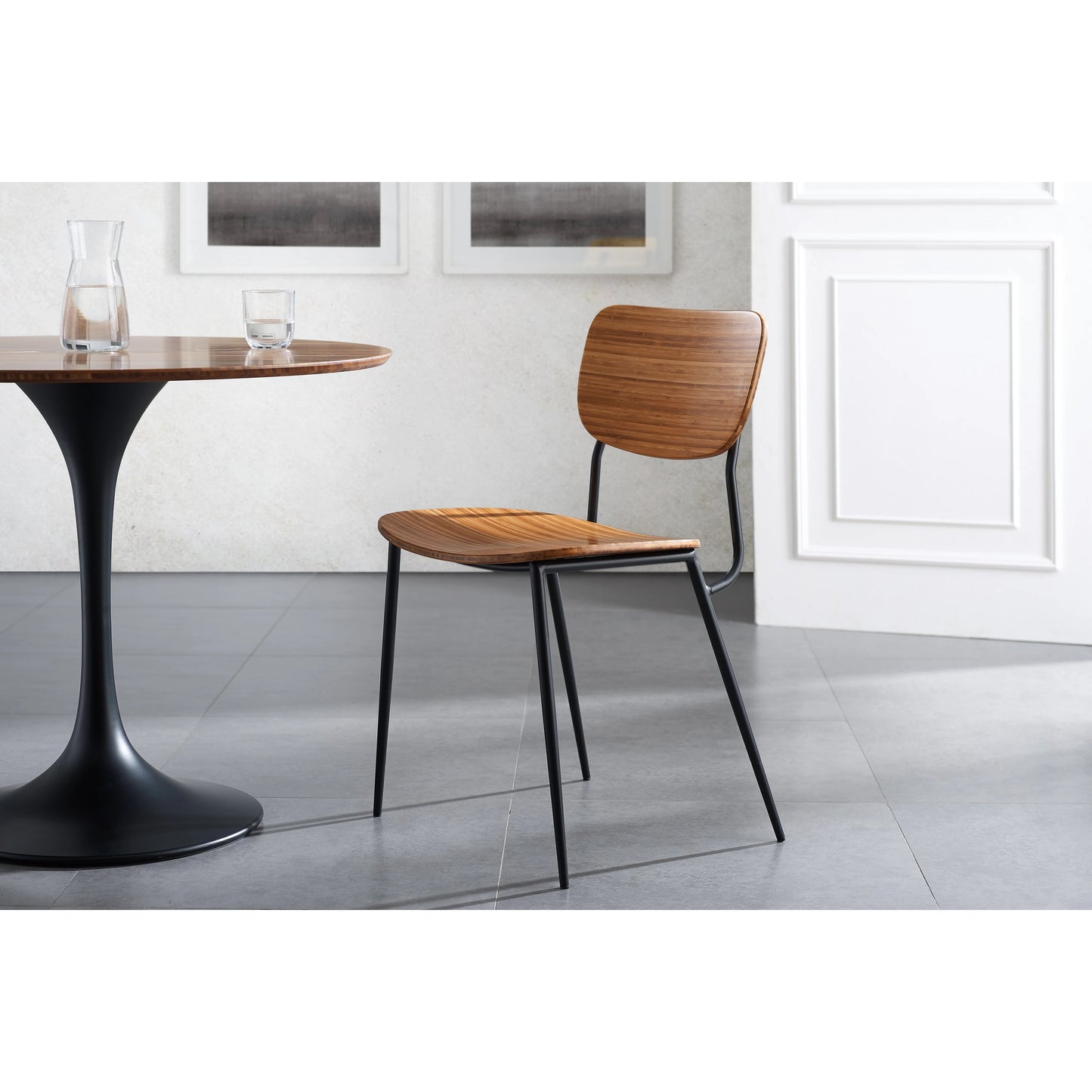 005 SR-851332 | Additional Silo | Soho Round Table by Greenington in amber. Made from moso bamboo in a modern style.