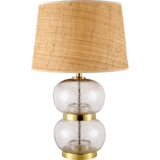 Gossi Accent Table Lamp by Livabliss in hand painted. Made from glass, iron, linen, polyester in a modern style.