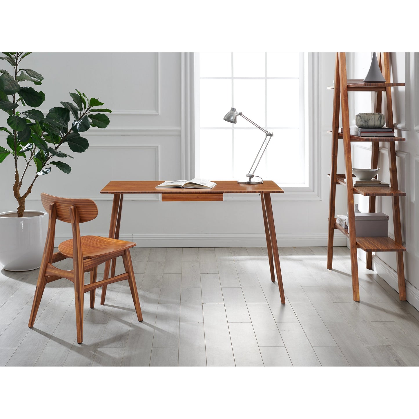 007 SI-1713627 | Lifestyle | Studio Plus Desk by Greenington in amber. Made from 100% bamboo in a transitional style.