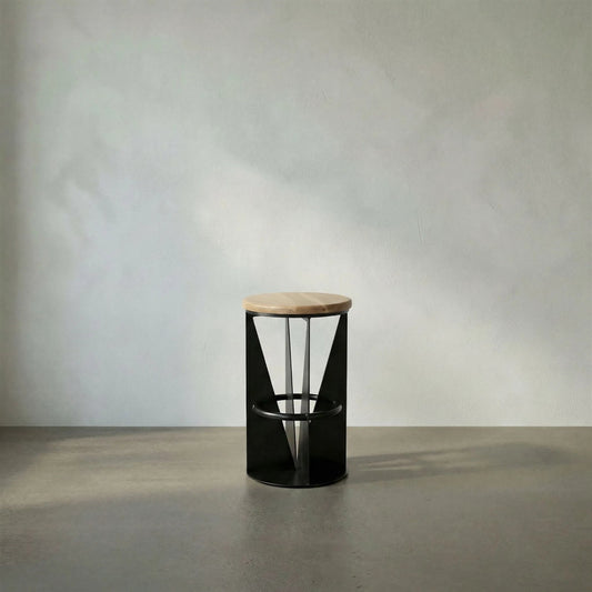 Nagoya Counter Stool by Noir in matte black. Made from iron, white oak in a modern style.