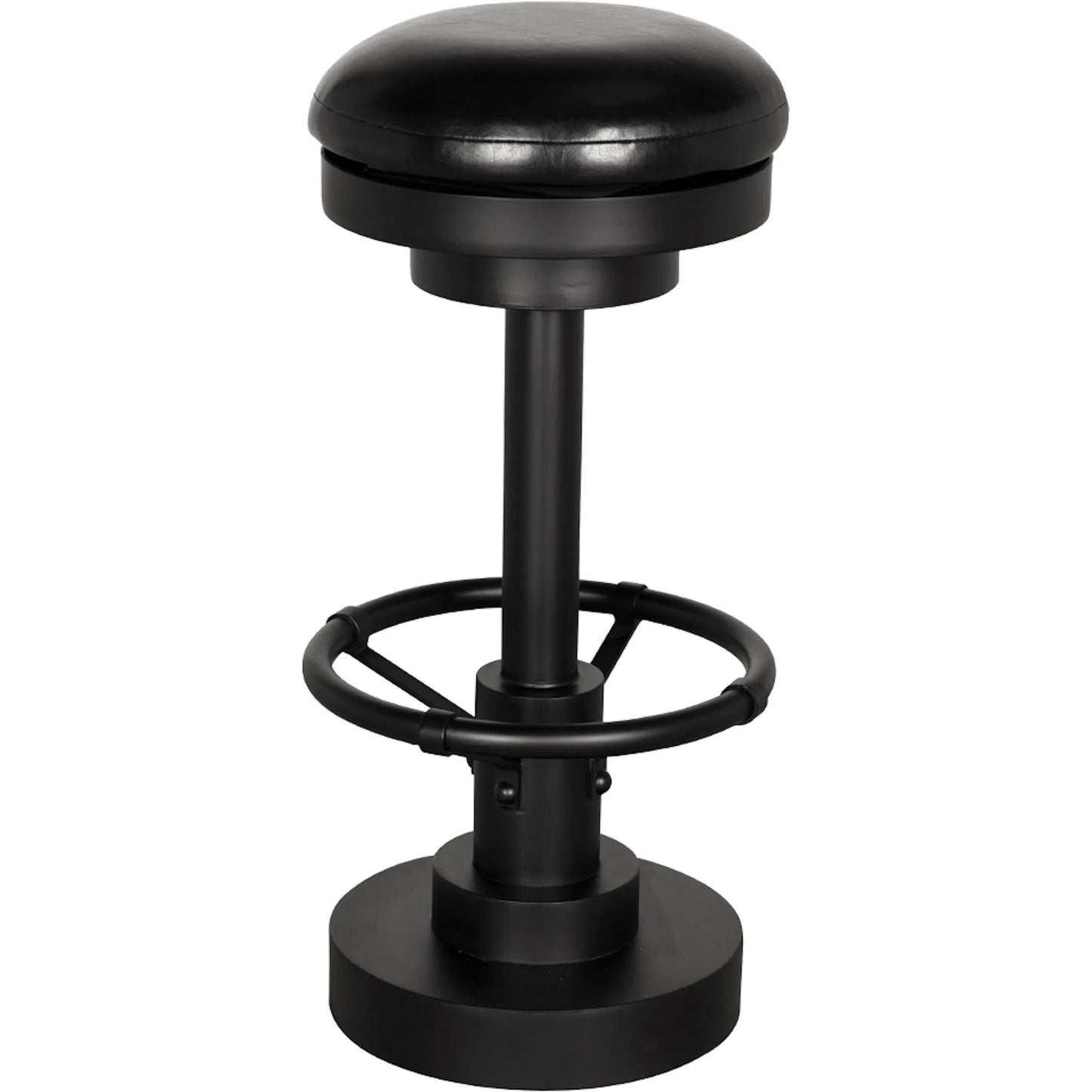 001 SI-2449038 | Primary Silo | Brisbane Bar Stool by Noir in matte black. Made from iron, leather in a unique style.