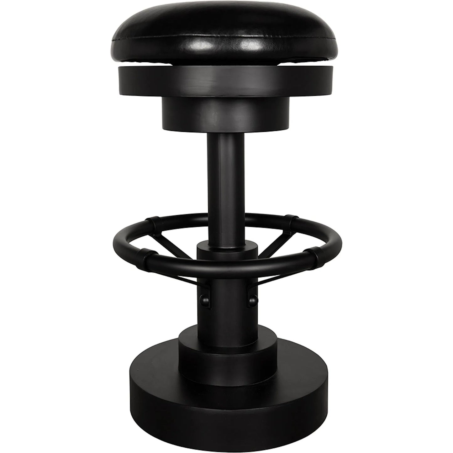 002 SI-2449039 | Additional Silo | Brisbane Counter Stool by Noir in matte black. Made from iron, leather in a unique style.