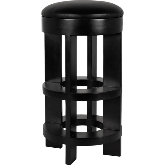 000 SI-2635191 | Primary Silo | Berlin Bar Stool with Swivel Leather Seat by Noir in hand rubbed black. Made from mahogany in a unique style.