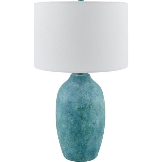 Gasius Accent Table Lamp by Livabliss in metallic, painted. Made from cement, linen, iron in a modern style.