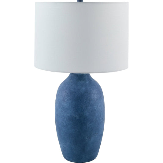 Gasius Accent Table Lamp by Livabliss in metallic, painted. Made from cement, linen, iron in a modern style.