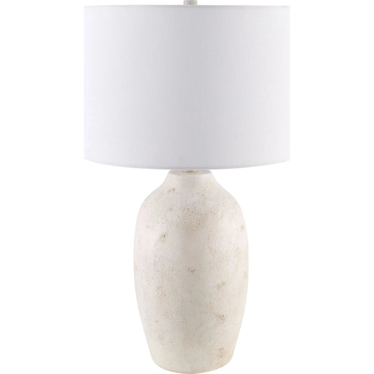 Gasius Accent Table Lamp by Livabliss in metallic, painted. Made from cement, linen, iron in a modern style.