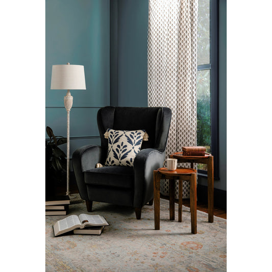 Giulietta Armchair - 497478 by Surya in medium gray, brown and painted. Made from polyester upholstery: polyester, rubber wood, polyurethane foam, dacron in a modern style.