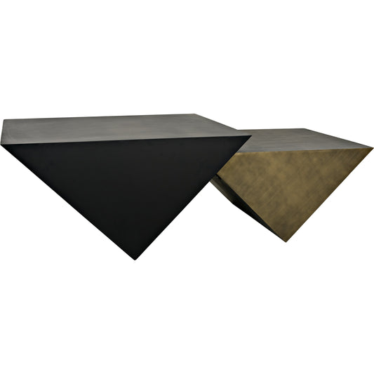 Amboss Coffee Table by Noir in black metal, aged brass. Made from metal in a eclectic & global style.