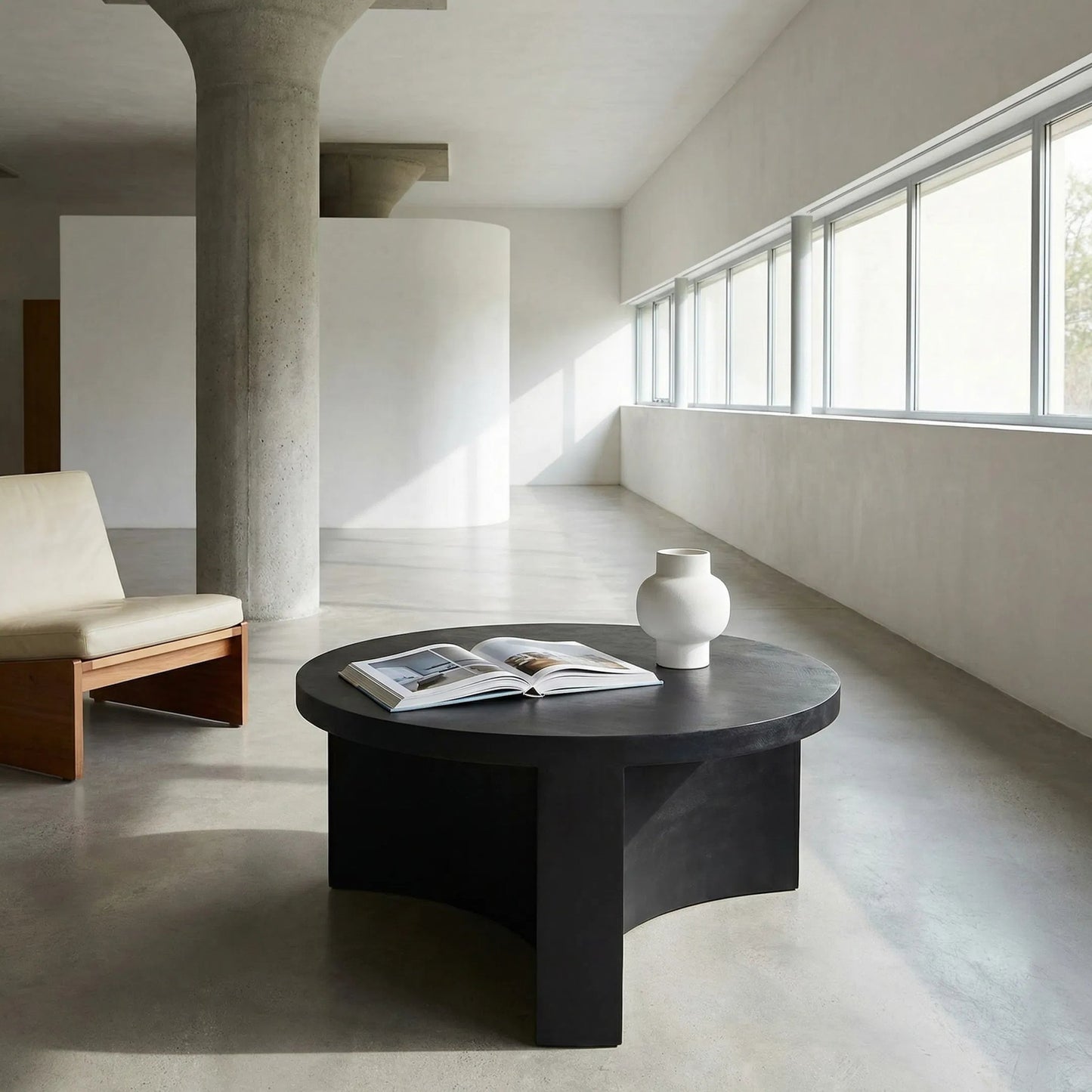 014 SI-1975505 | Lifestyle | Steward Coffee Table A by Noir in matte black. Made from industrial steel in a modern style.
