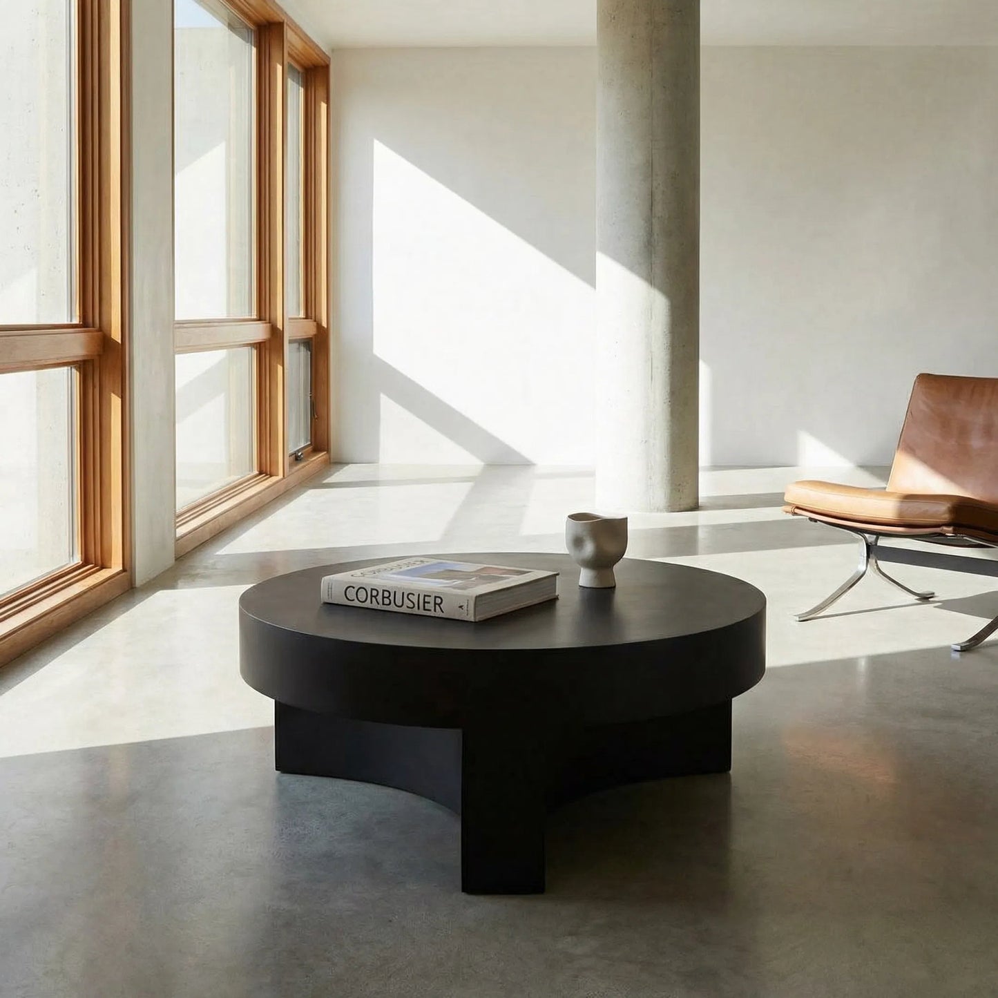 012 SI-1975507 | Lifestyle | Steward Coffee Table C by Noir in matte black. Made from industrial steel in a modern style.