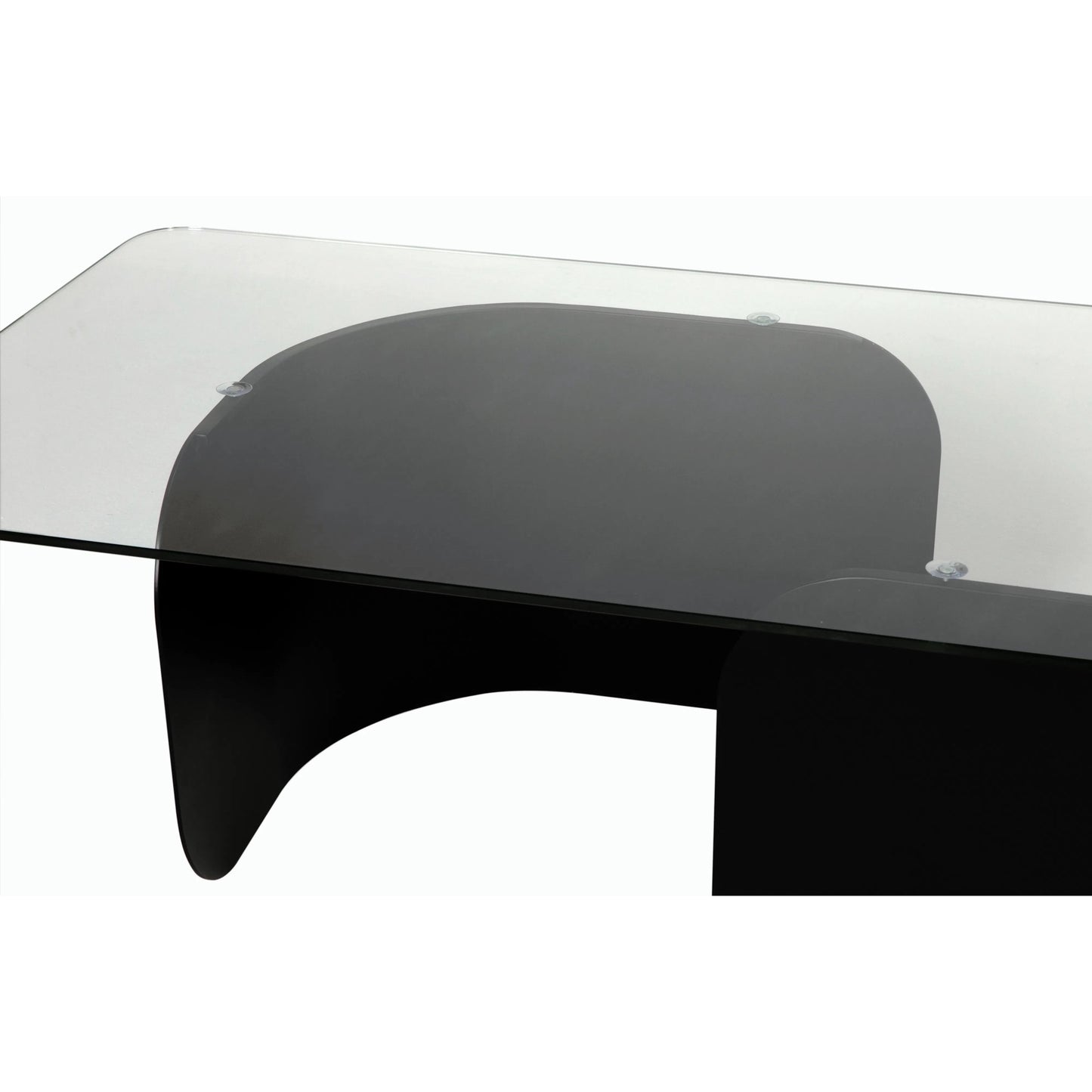 005 SI-2189493 | Closeup | Varicka Coffee Table by Noir in matte black. Made from industrial steel and glass in a modern style.
