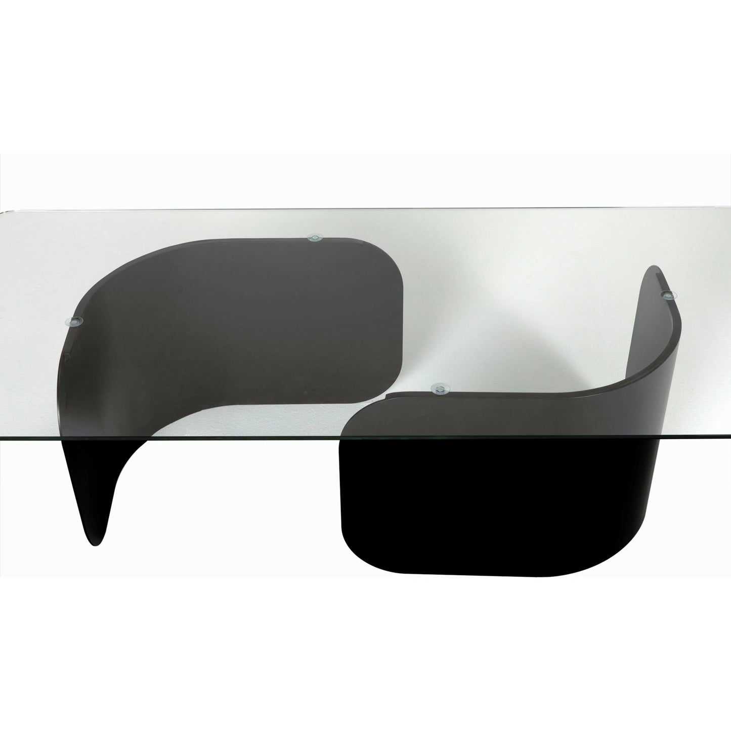006 SI-2189493 | Closeup | Varicka Coffee Table by Noir in matte black. Made from industrial steel and glass in a modern style.
