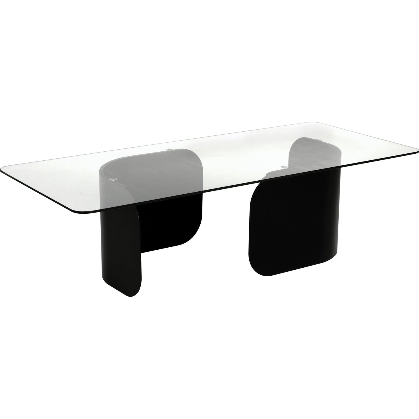001 SI-2189493 | Primary Silo | Varicka Coffee Table by Noir in matte black. Made from industrial steel and glass in a modern style.