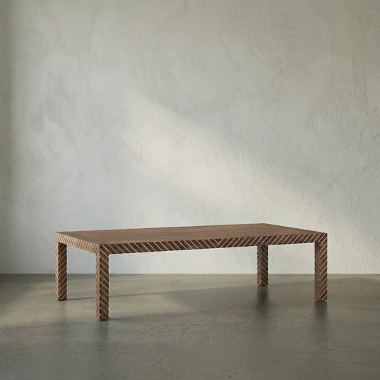 Ryder Coffee Table by Noir in dark walnut. Made from walnut and veneer in a modern style.
