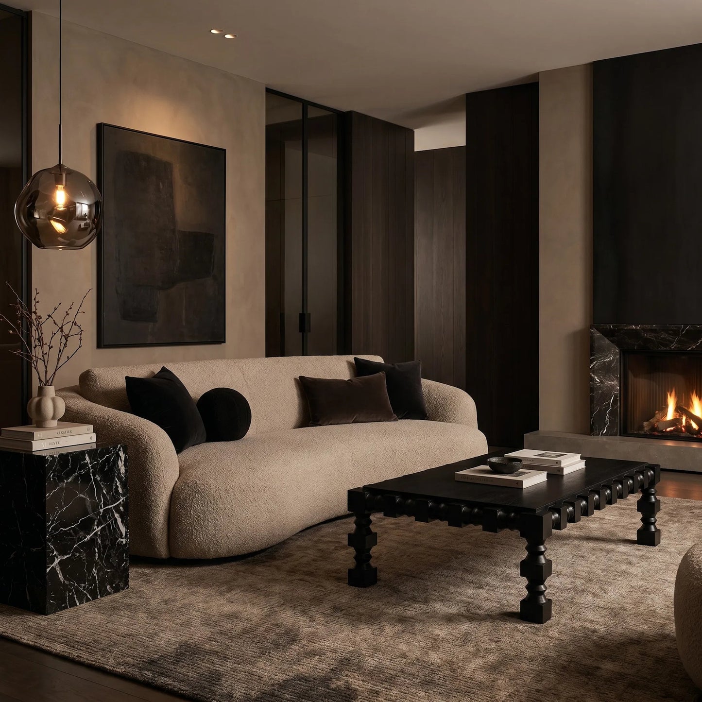 002 SI-2635205 | Unknown | Moabite Coffee Table by Noir in hand rubbed black. Made from mahogany in a unique style.