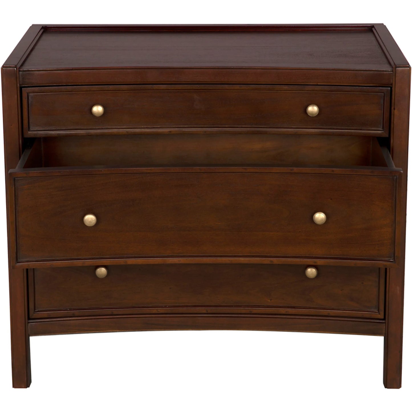 005 SI-2254139 | Unknown | Hampton Side Table Hand Rubbed Brown by Noir in hand rubbed brown. Made from mahogany, veneer, brass pulls in a unique style.