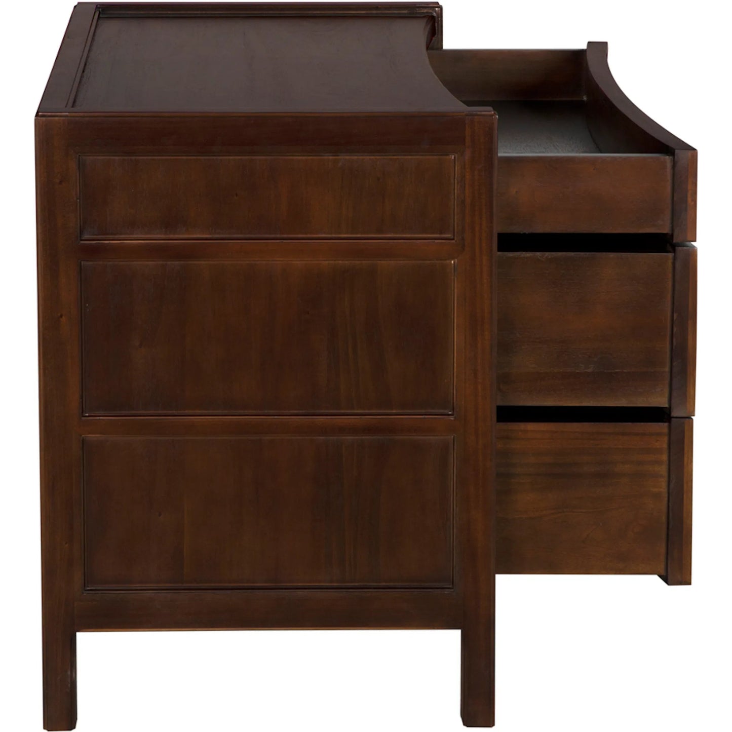 009 SI-2254139 | Unknown | Hampton Side Table Hand Rubbed Brown by Noir in hand rubbed brown. Made from mahogany, veneer, brass pulls in a unique style.