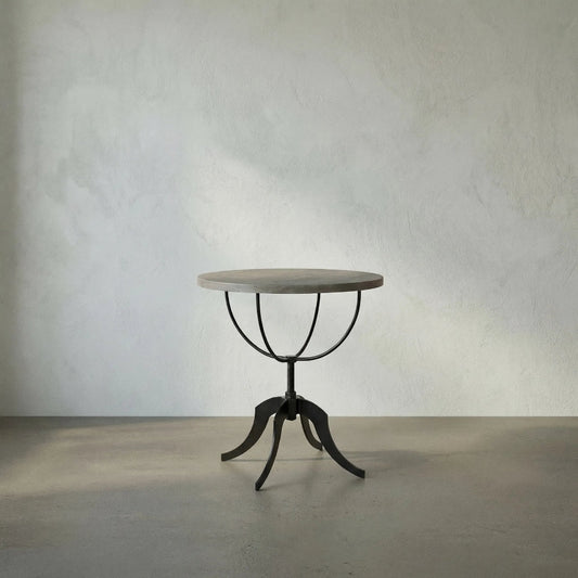 Wine Adjustable Table by Noir in vintage gray. Made from elm in a cottage & farmhouse style.