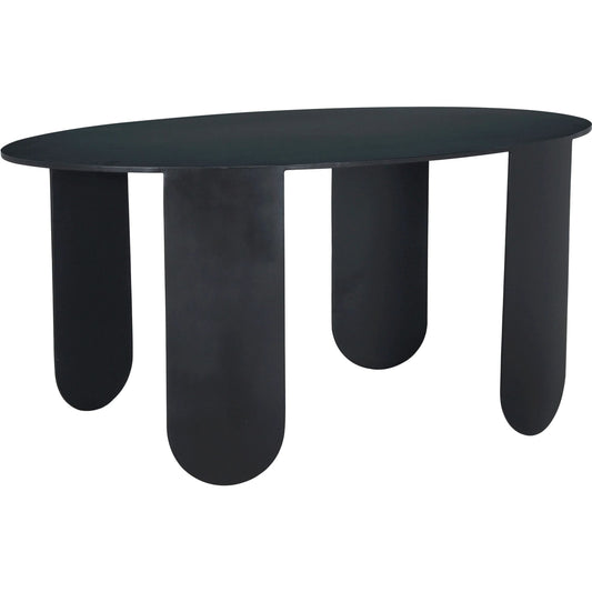 Eco Oval Dining Table by Noir in matte black. Made from industrial steel in a modern style.