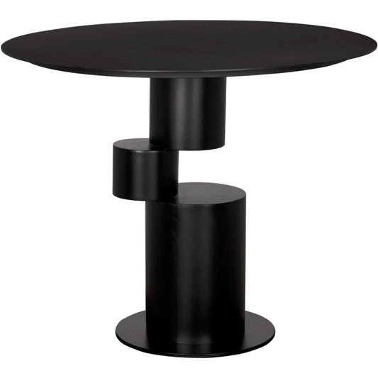 Nola Metal Table by Noir in matte black. Made from industrial steel in a modern style.