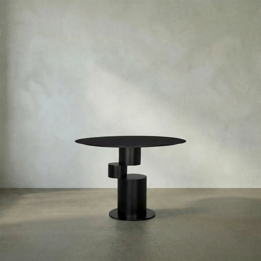 Nola Metal Table by Noir in matte black. Made from industrial steel in a modern style.