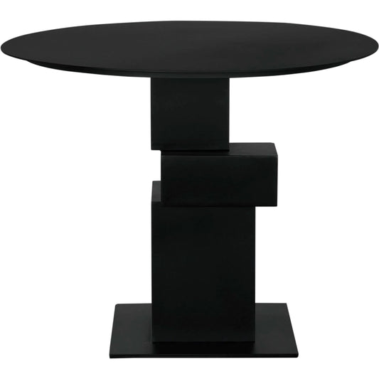 Speer Metal Table by Noir in matte black. Made from industrial steel in a modern style.