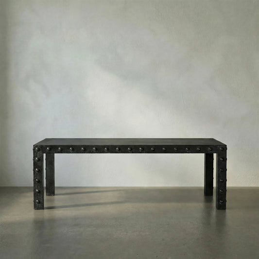Didier Dining Table by Noir in black walnut. Made from walnut in a traditional style.