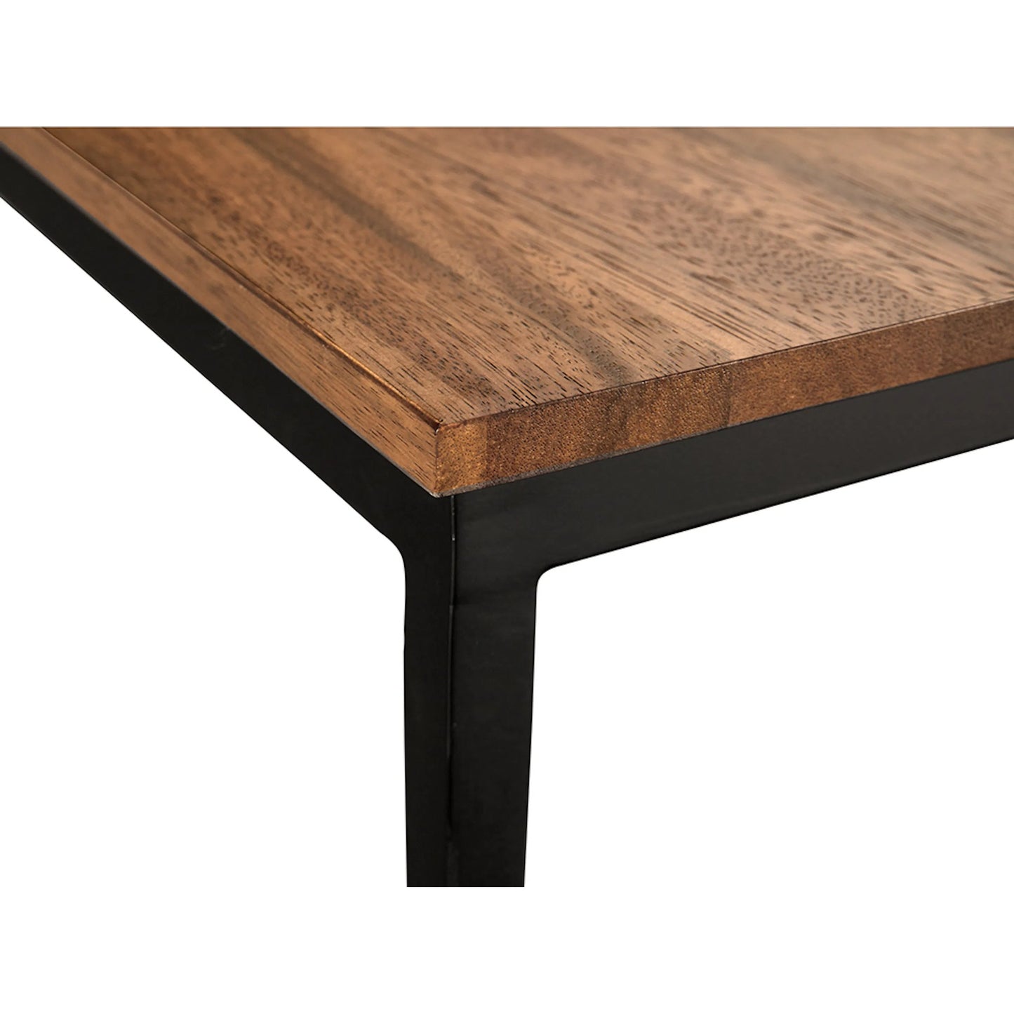004 SI-2461773 | Closeup | Boylen Dining Table by Noir in dark walnut. Made from iron, solid walnut in a modern style.