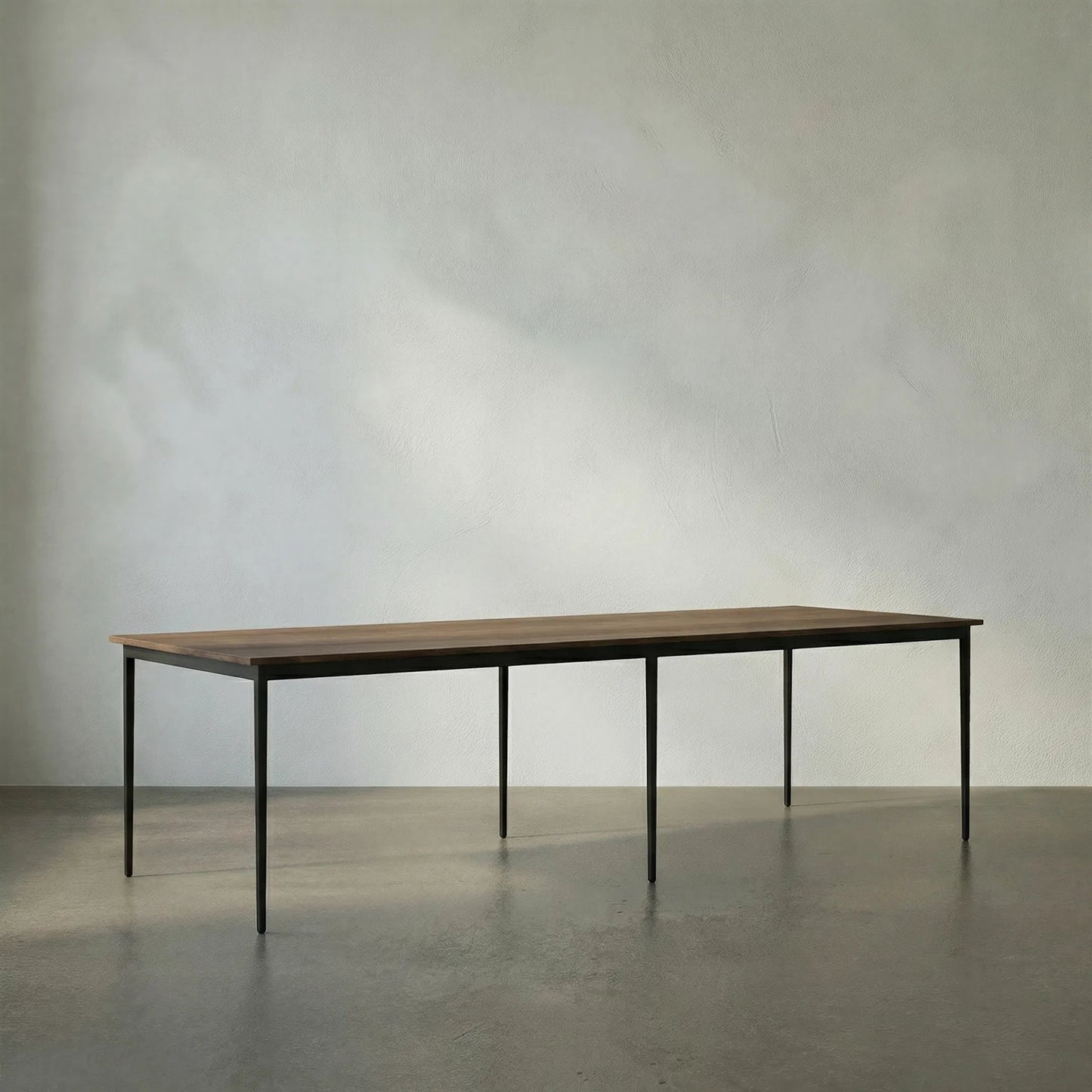 006 SI-2461773 | Lifestyle | Boylen Dining Table by Noir in dark walnut. Made from iron, solid walnut in a modern style.