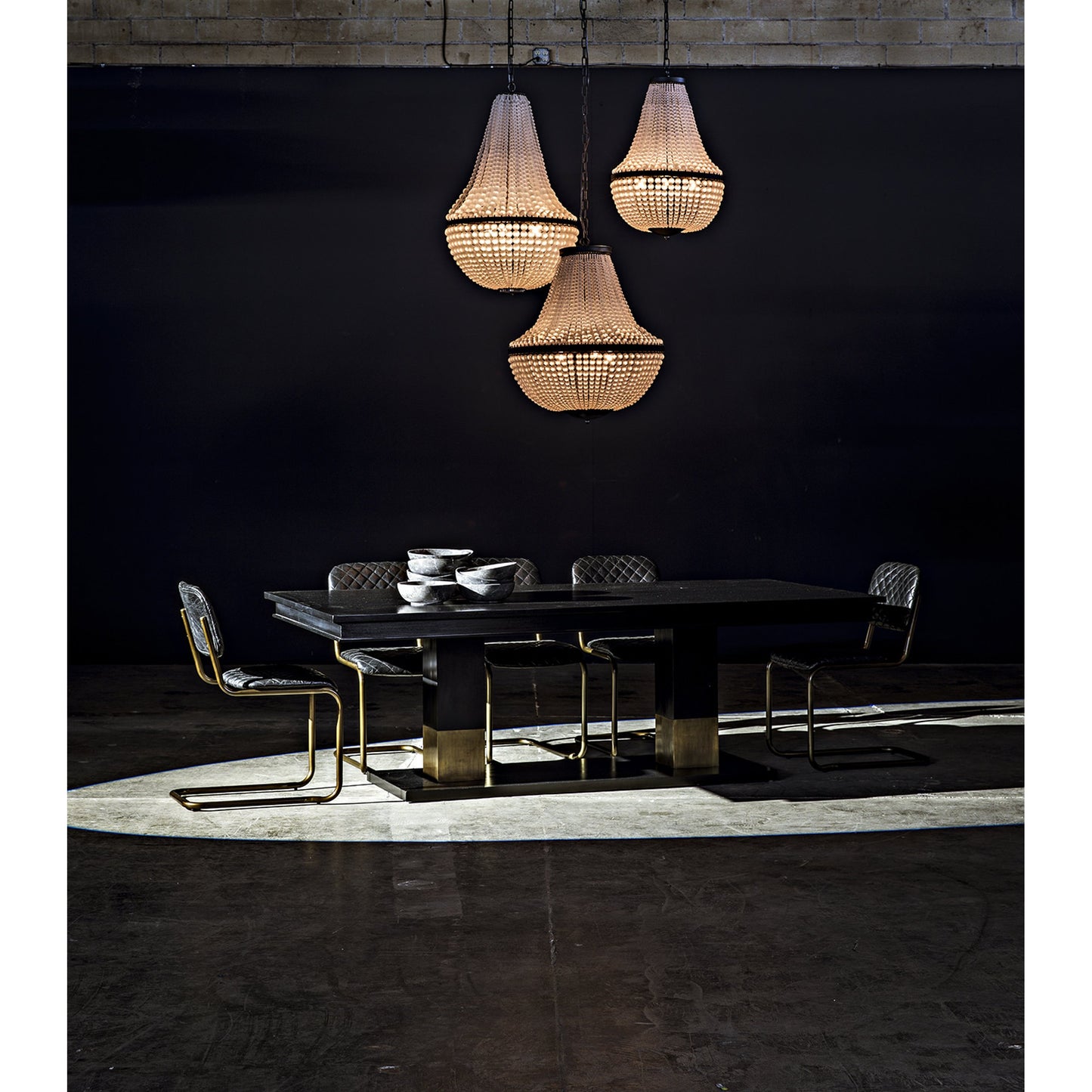 005 SR-834079 | Lifestyle | Ravenko Dining Table by Noir in hand rubbed black. Made from mahogany in a modern style.