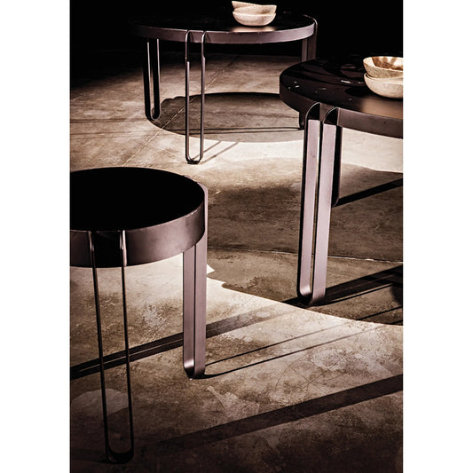 Marcellus Dining Table by Noir in black metal. Made from industrial steel in a transitional style.