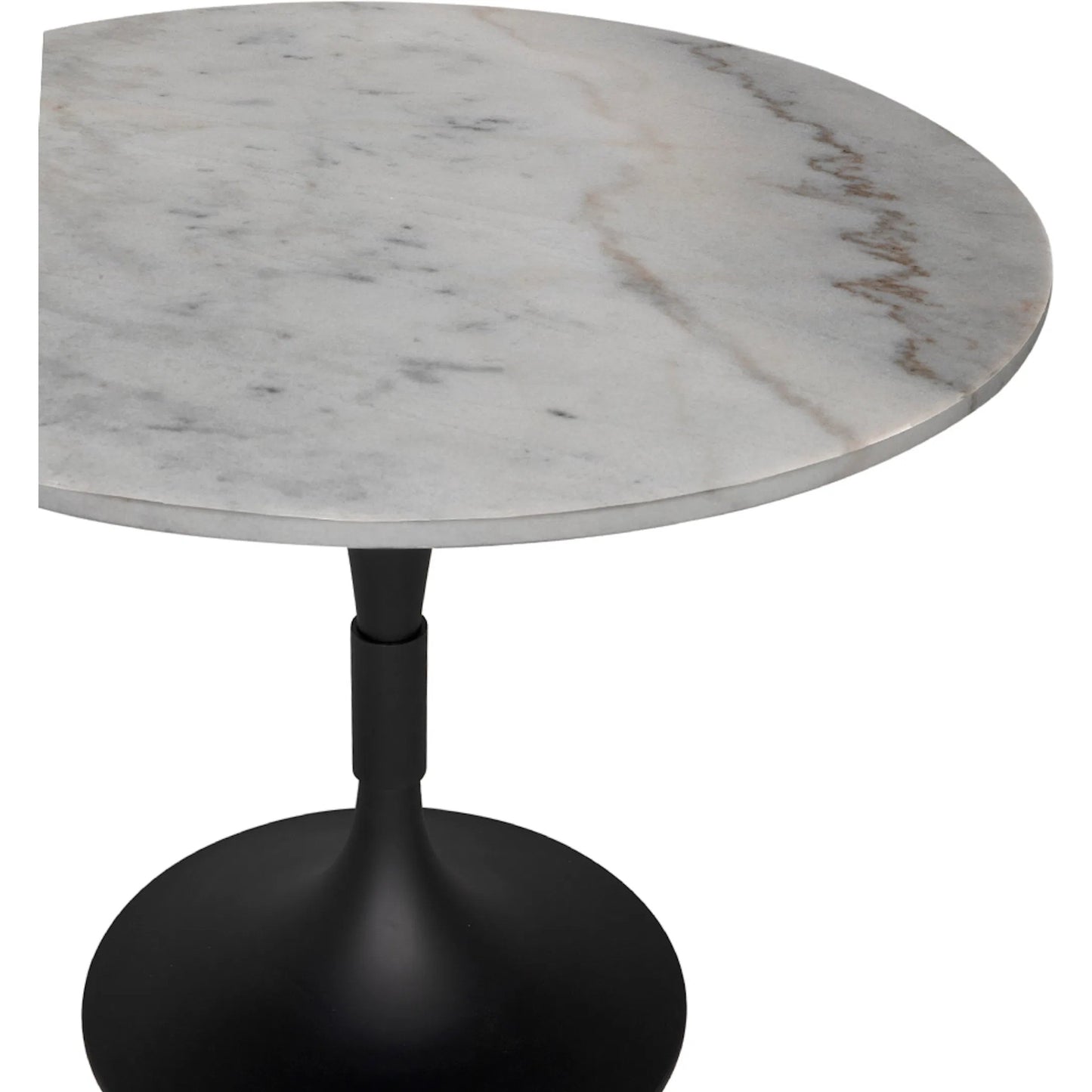 003 SI-2189447 | Unknown | Jamna Table 36" by Noir in matte black. Made from industrial steel and bianco crown marble in a modern style.