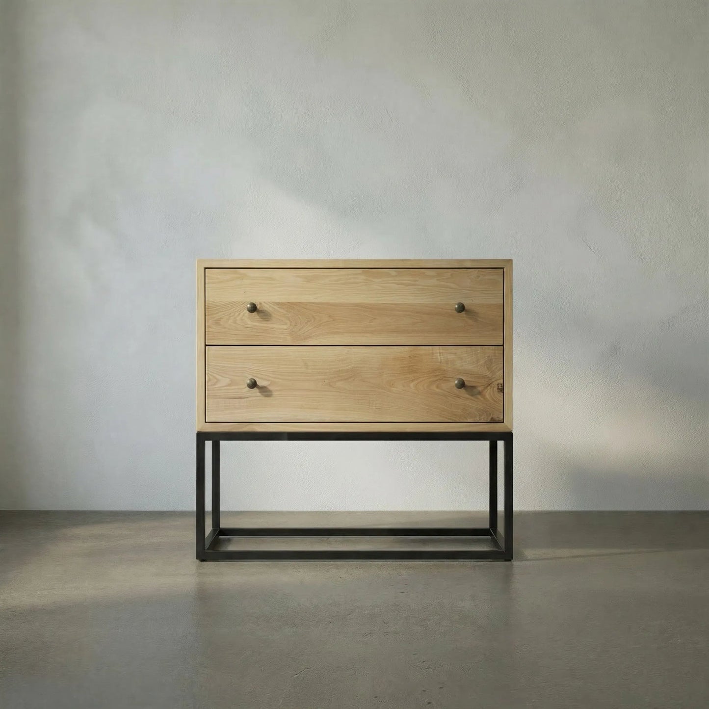 007 S-334702 | Lifestyle | Downtown Wood Side Table by Noir in waxed. Made from elm, metal in a modern style.