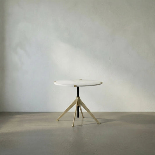 Edith Adjustable Side Table by Noir. Made from metal, quartz in a modern style.