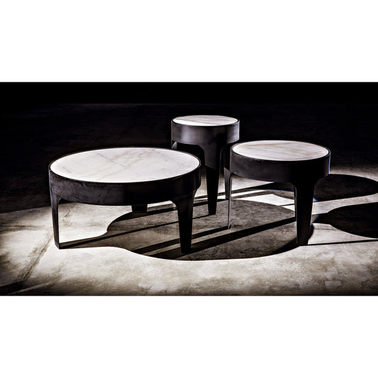 Cylinder Side Table by Noir in metal, quartz. Made from metal, quartz in a transitional style.