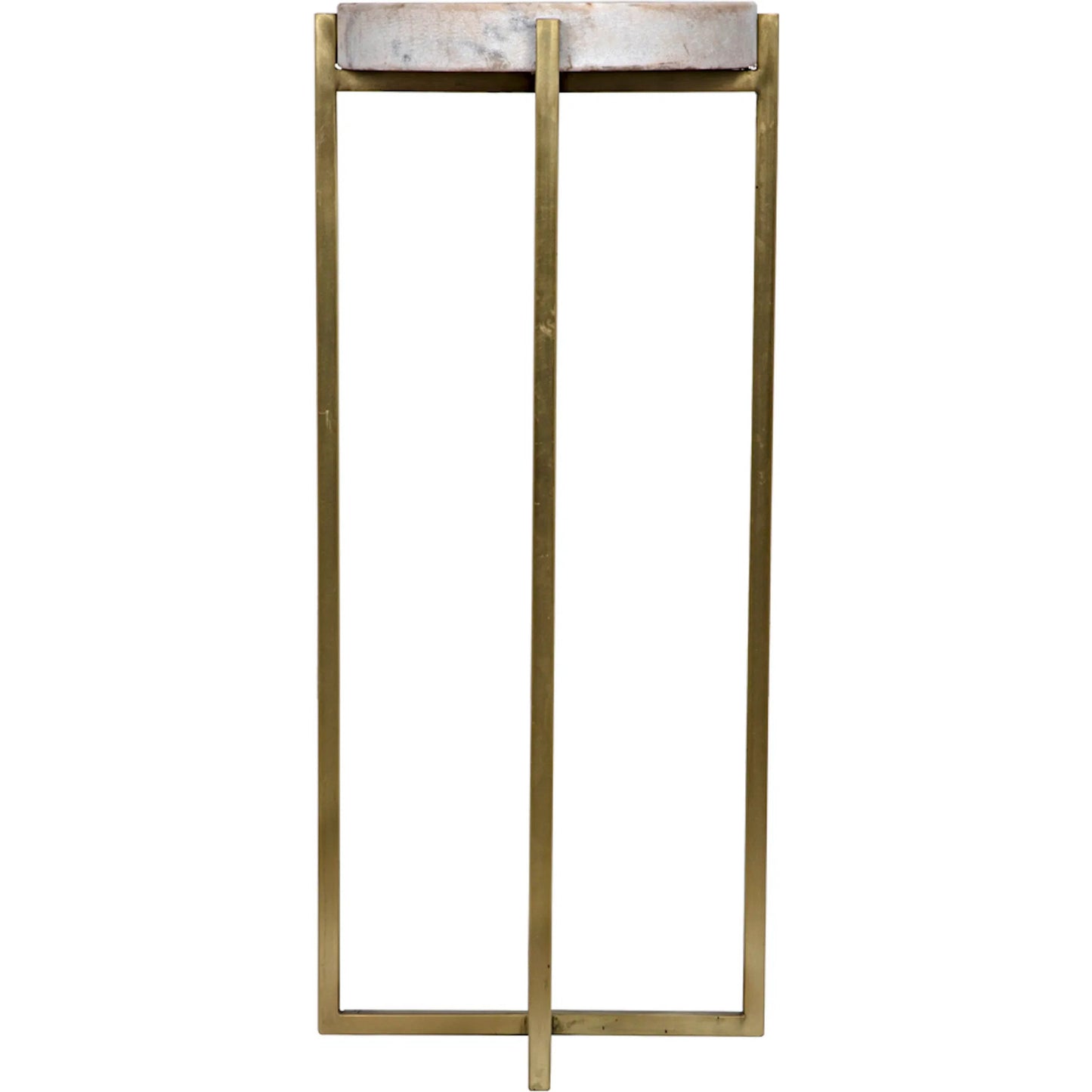 006 S-335477 | Unknown | Soho Side Table by Noir in antique brass. Made from metal, quartz in a transitional style.