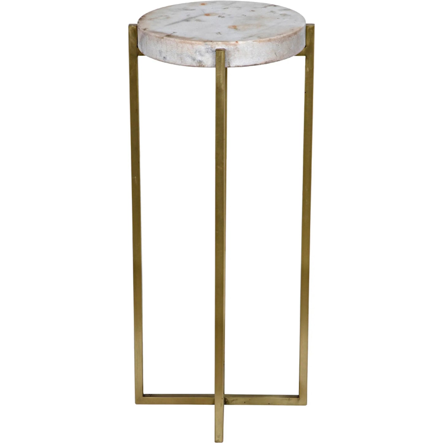 007 S-335477 | Unknown | Soho Side Table by Noir in antique brass. Made from metal, quartz in a transitional style.