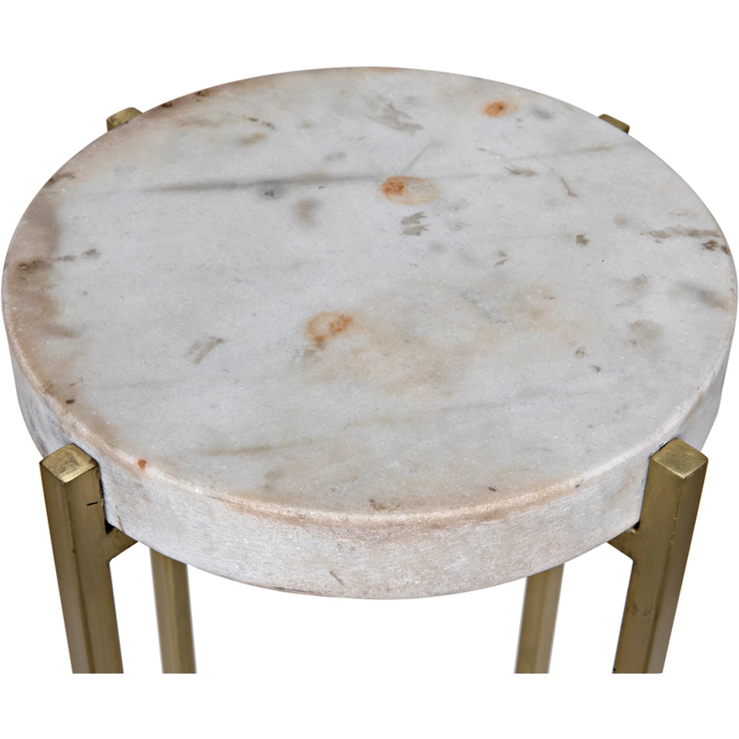 010 S-335477 | Unknown | Soho Side Table by Noir in antique brass. Made from metal, quartz in a transitional style.