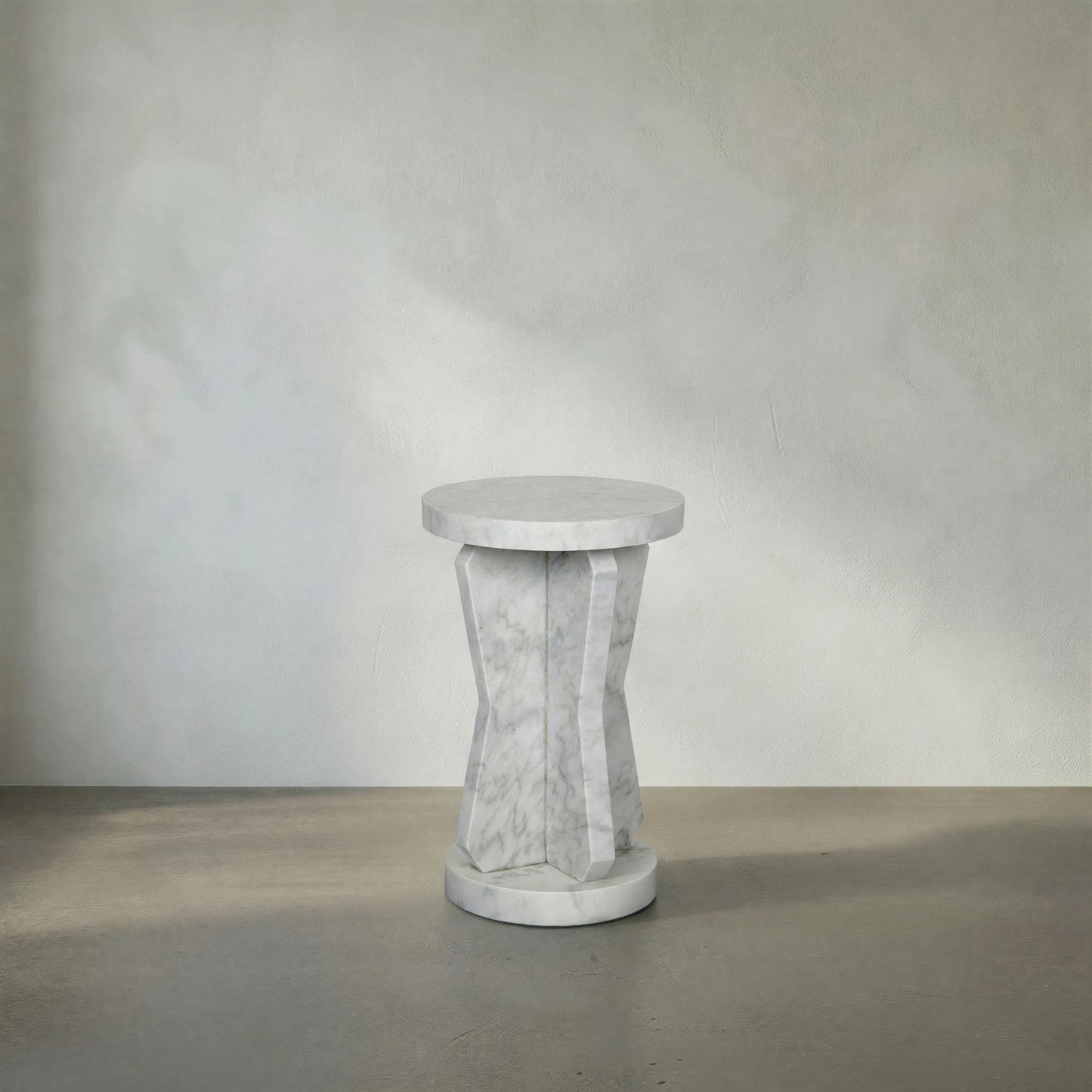 004 S-334916 | Lifestyle | Ingram Side Table by Noir in white marble. Made from white marble in a eclectic & global style.