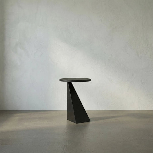 Kano Side Table by Noir in matte black. Made from industrial steel in a modern style.