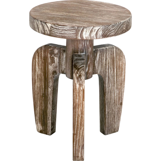 New Shizue Small Side Table by Noir in distressed mindi. Made from wire brushed mindi in a modern style.