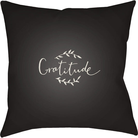 Gratitude Pillow - 13933 by Livabliss. Made from front: 100% polyester, back: 100% polyester in a traditional style.
