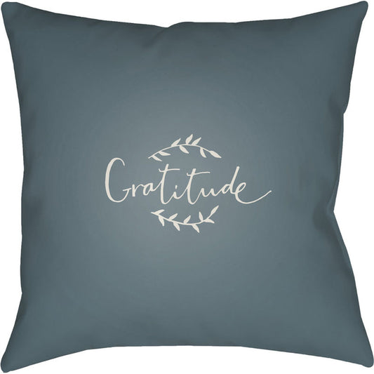 Gratitude Pillow - 13933 by Livabliss. Made from front: 100% polyester, back: 100% polyester in a traditional style.