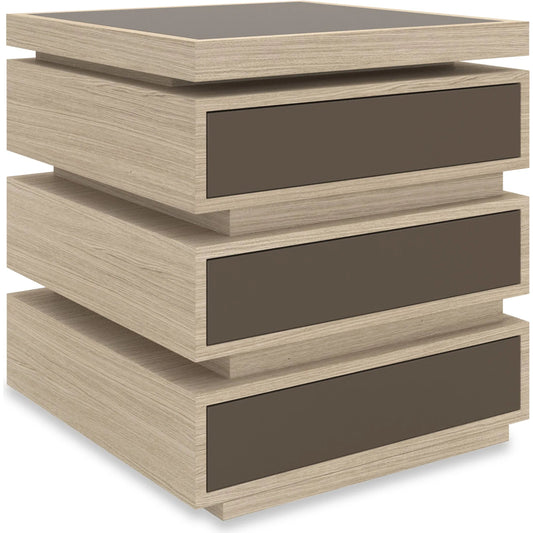 001 SI-2250481 | Primary Silo | La Moda End Table Petite by Caracole in dry martini. Made from poplar, koto in a modern style.